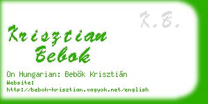 krisztian bebok business card